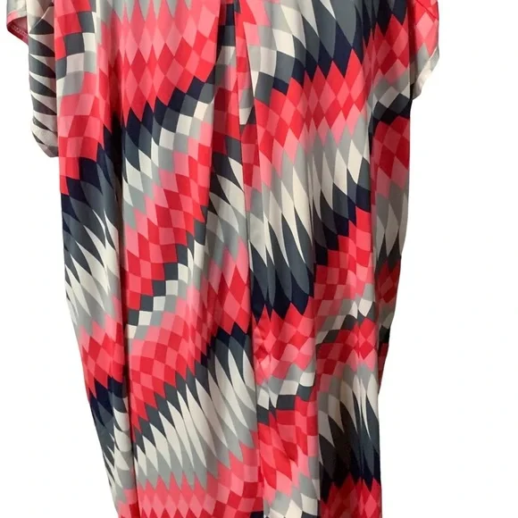 MOA USA women’s plus top geometric retro pattern long tunic - Picture 4 of 8